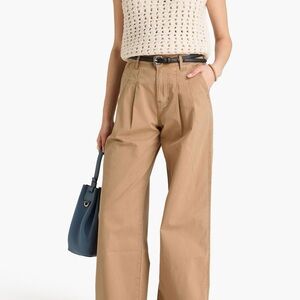 Veronica Beard Mia Wide-Leg Trouser w/ Double Pleat size 25